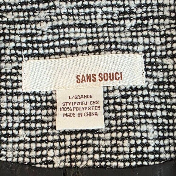 Sans Souci Beaded Tweed Blazer Sz L - Picture 6 of 6